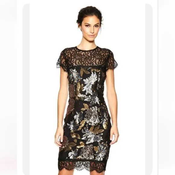 Nicole Miller | Dresses | Nicolemiller Sequinlace Cocktail Dress 8 |  Poshmark